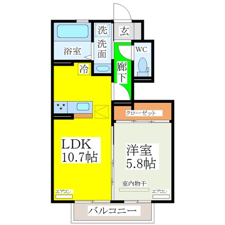 羽犬塚駅 徒歩91分 1階の物件間取画像